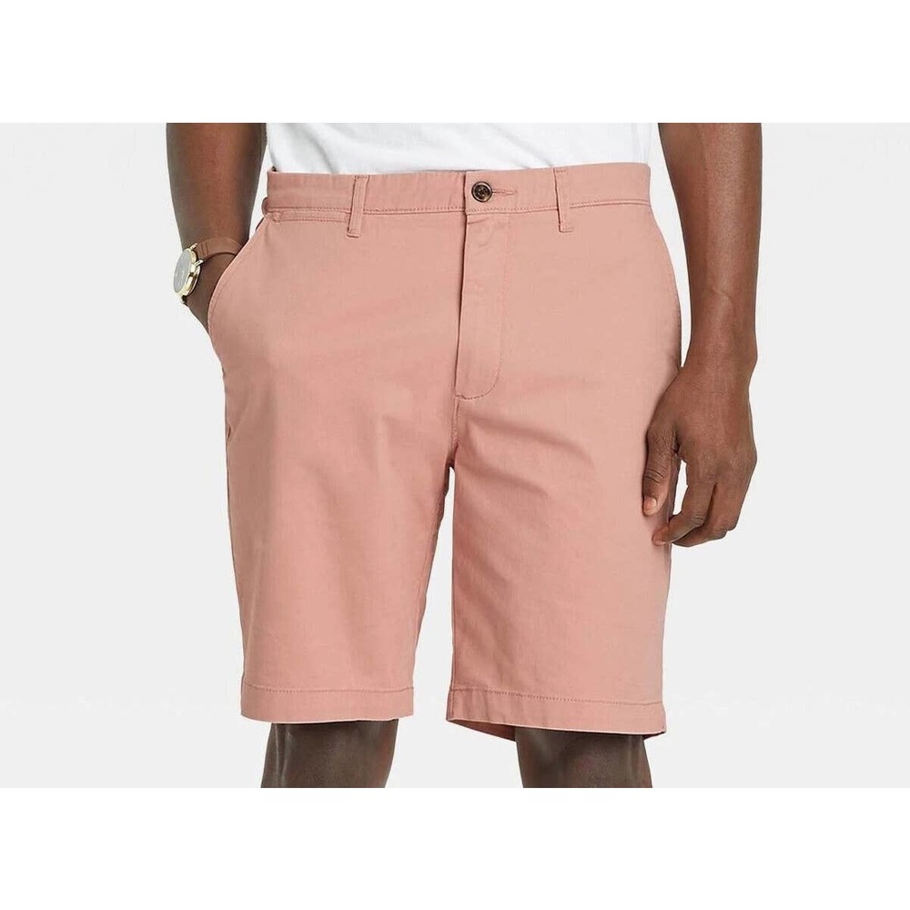 Goodfellow & Co Flat Front Chino Shorts, 7" Inseam, Coral - Size 32